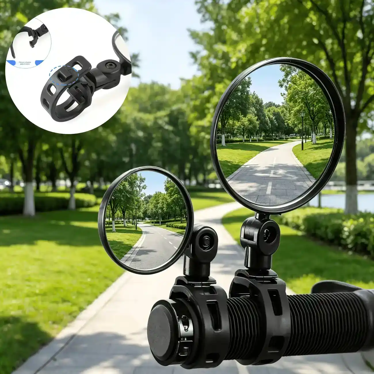 360° Adjustable Bike & Scooter Rearview Mirrors – 2 Pack